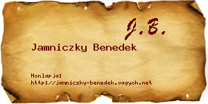 Jamniczky Benedek névjegykártya