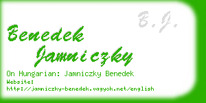 benedek jamniczky business card